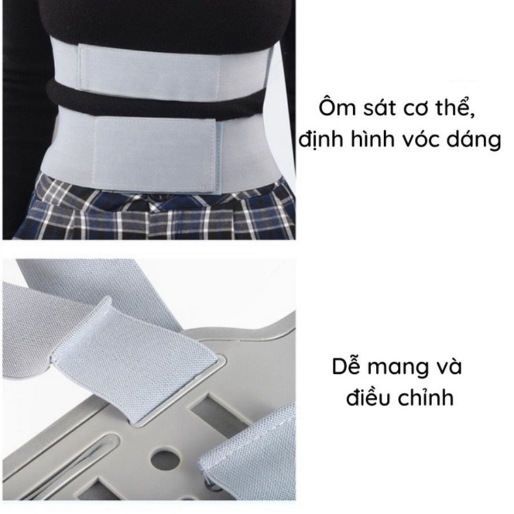 Đai Chống Gù Lưng DCG03 Chất Liệu Bền Thông Thoáng, Có Thanh Định Hình Cột Sống