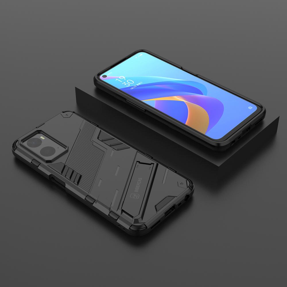 Ốp lưng cho Oppo A76 A96 Realme 9i 4G chống sốc Iron Man PUNK cao cấp kèm giá đỡ