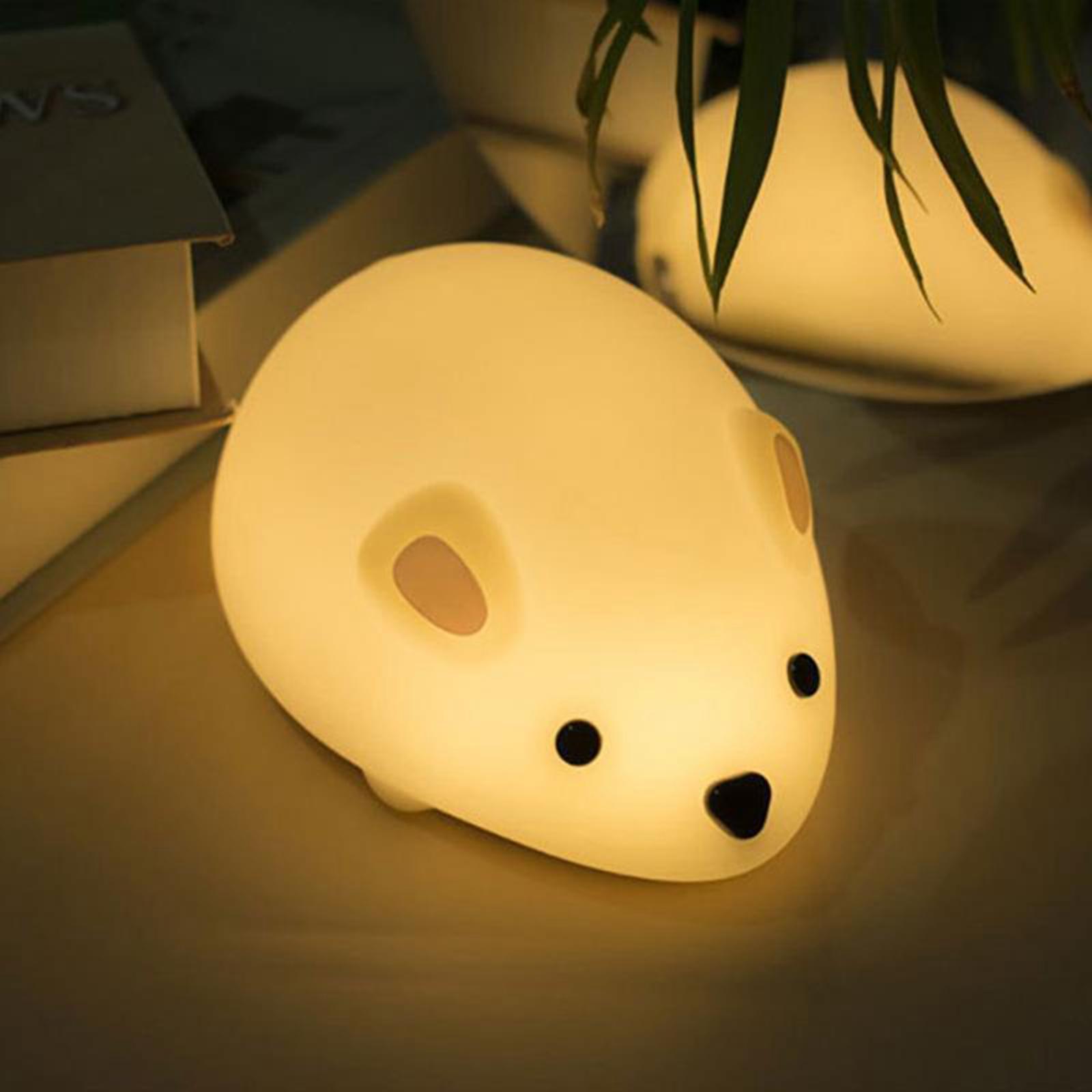 Cute Rat LED Night Light Table Lamp Portable Bedside Lamp for Sleeping Home