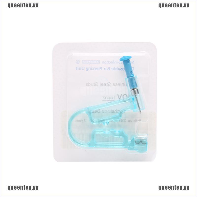 Disposable Blue Ear Sterile Piercing Kit within 1pc Ear Ring +1Pc Pad QUVN