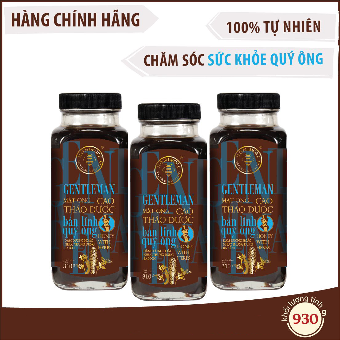 Combo 2 chai Mật ong cao thảo dược Gentleman 310g - tăng cường bản lĩnh quý ông