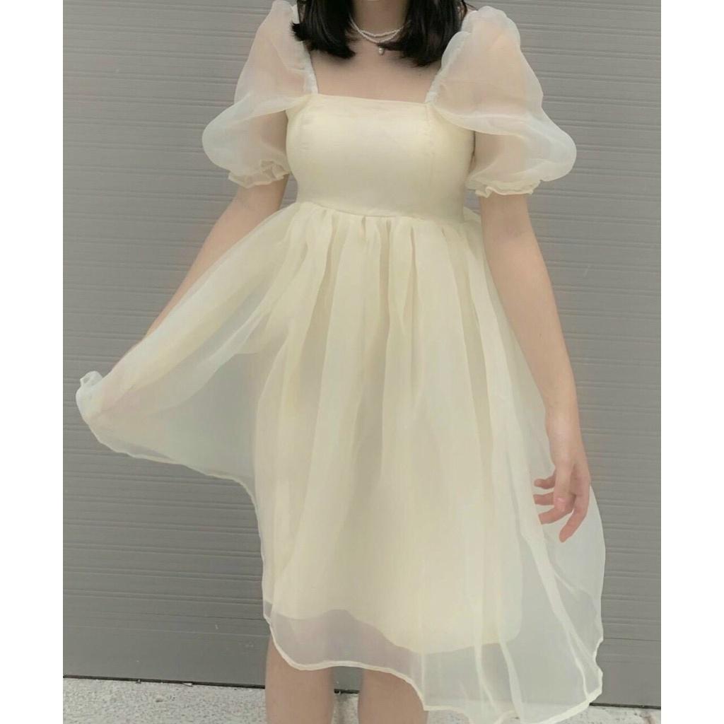 ĐẦM BABYDOLL TAY PHỒNG CỔ U (KÈM VIDEO HÌNH THẬT