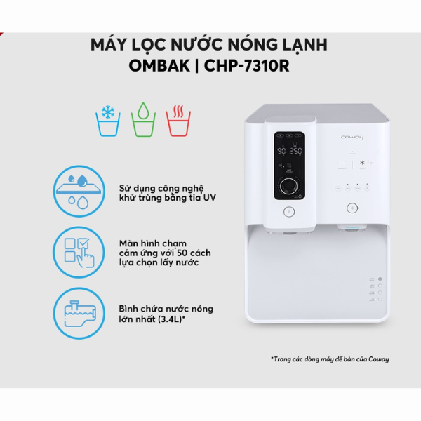 Máy lọc nước nóng lạnh Coway Ombak CHP-7310R - Hàng chính hãng