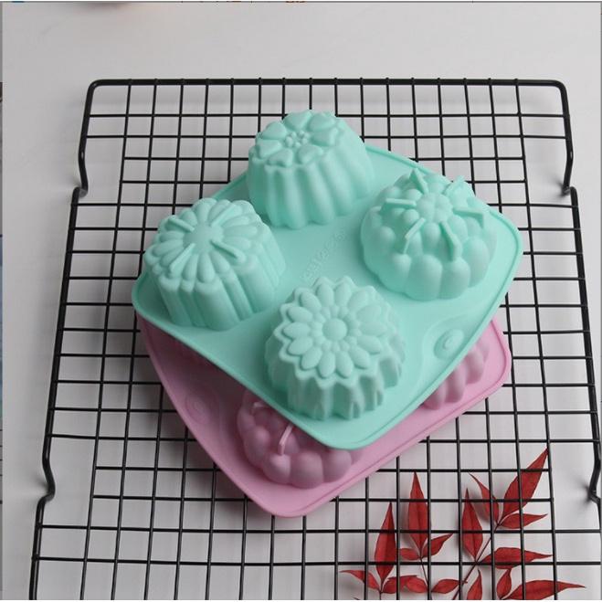 Khuôn rau câu silicon 4D - 4 hoa