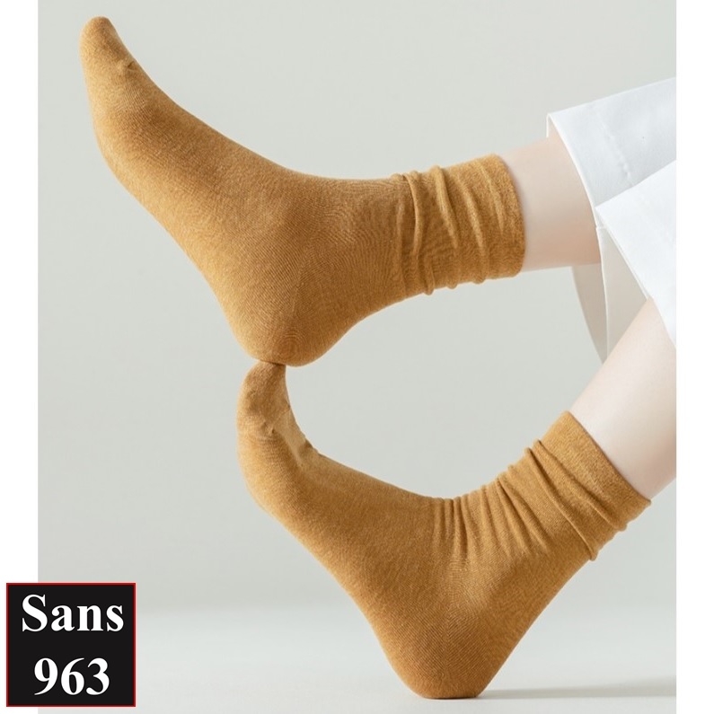 Tất vớ lười nữ trơn không cổ Sans965 hài chống tụt gót nửa bàn chân cotton mùa hè trắng đen da tím hồng cam xám xanh
