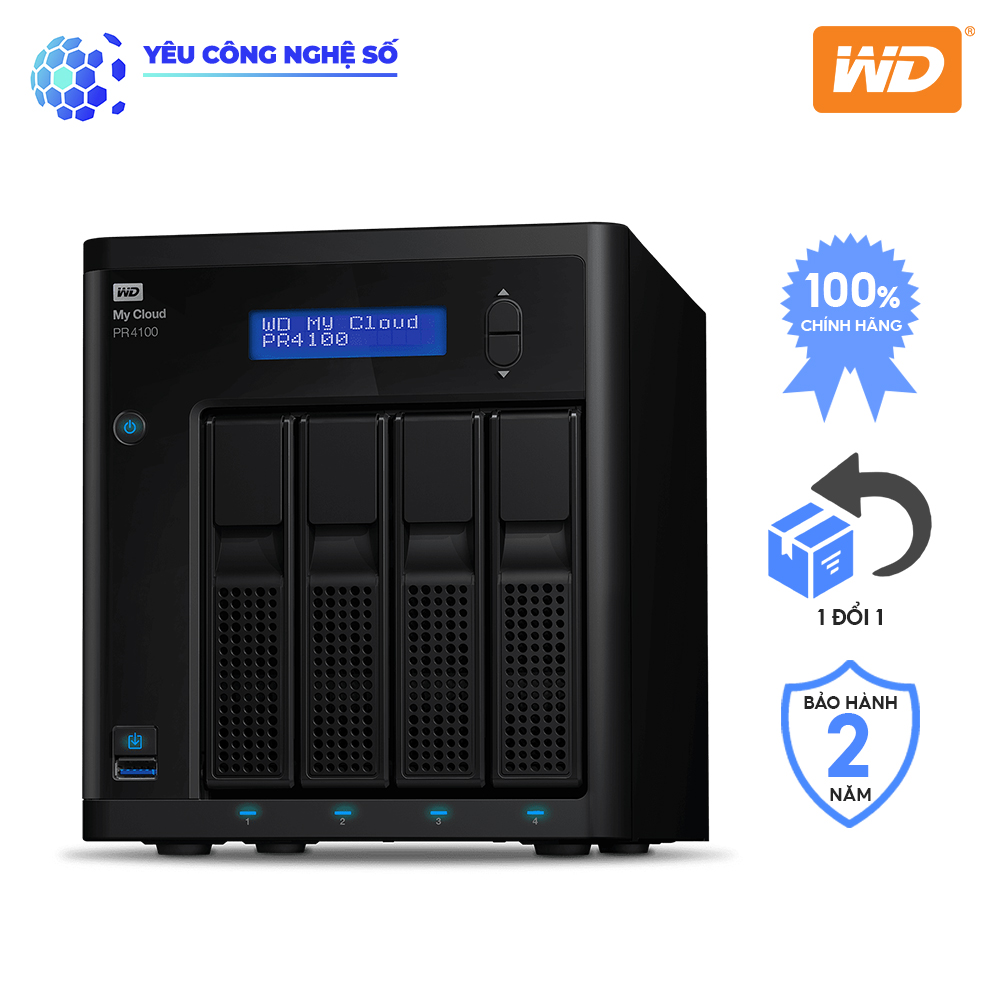 Thiết bị lưu trữ mạng WD My Cloud PR4100 OTB Hàng Chính Hãng