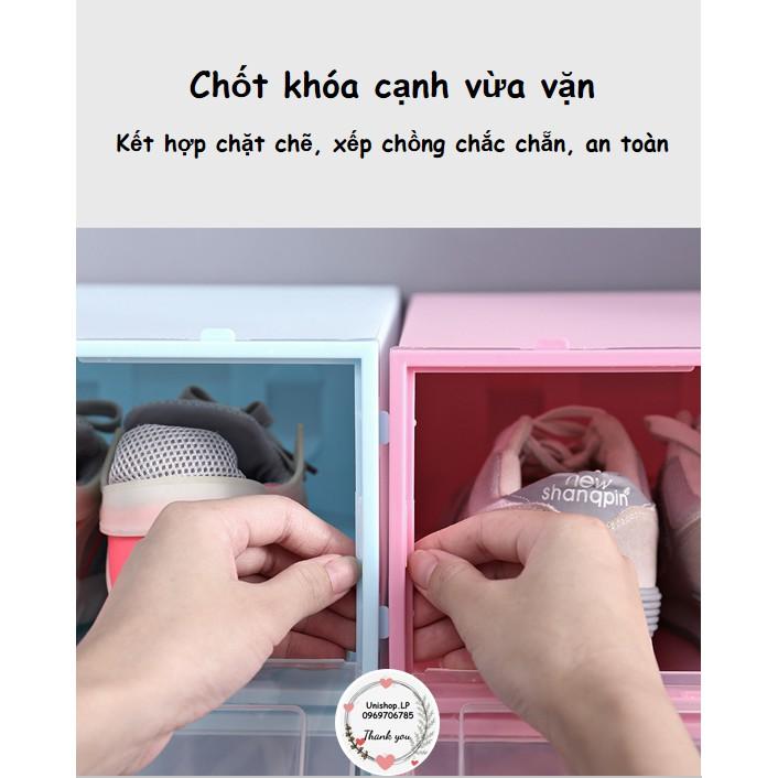 Hộp Đựng Giày Dép Nắp Nhựa Cứng Trong Suốt, Size lớn Chịu Lực 4kg