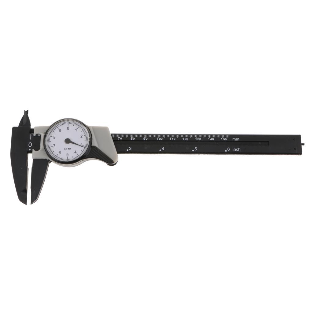 150mm 6inch Plastic Vernier Dial Caliper 0.01mm Resolution Measuring Dial Gauge