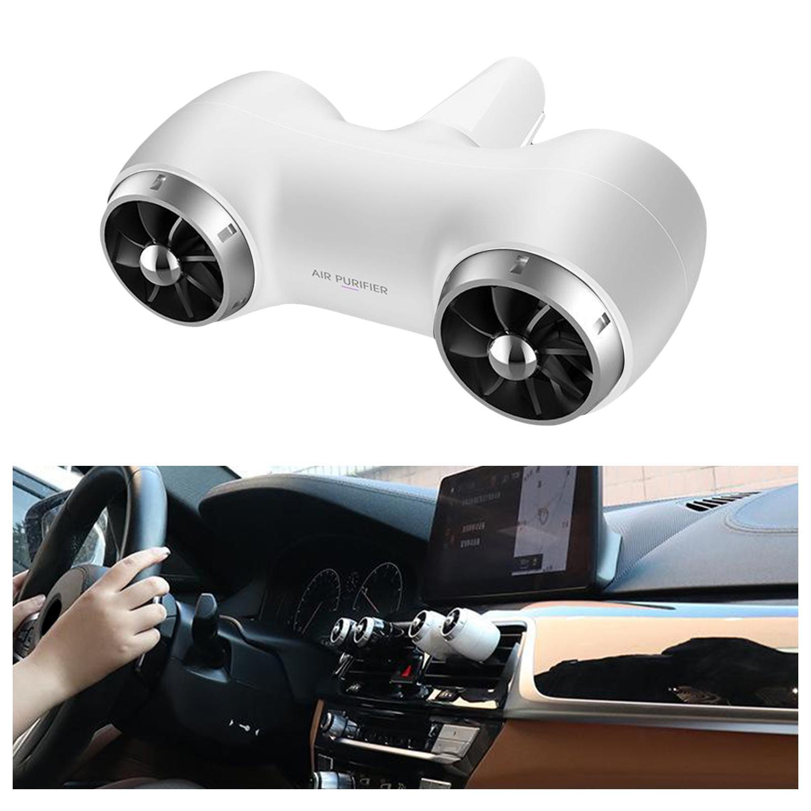 Premium Car Air Purifier Smoke Pet Smell Odor Negative Ion  White
