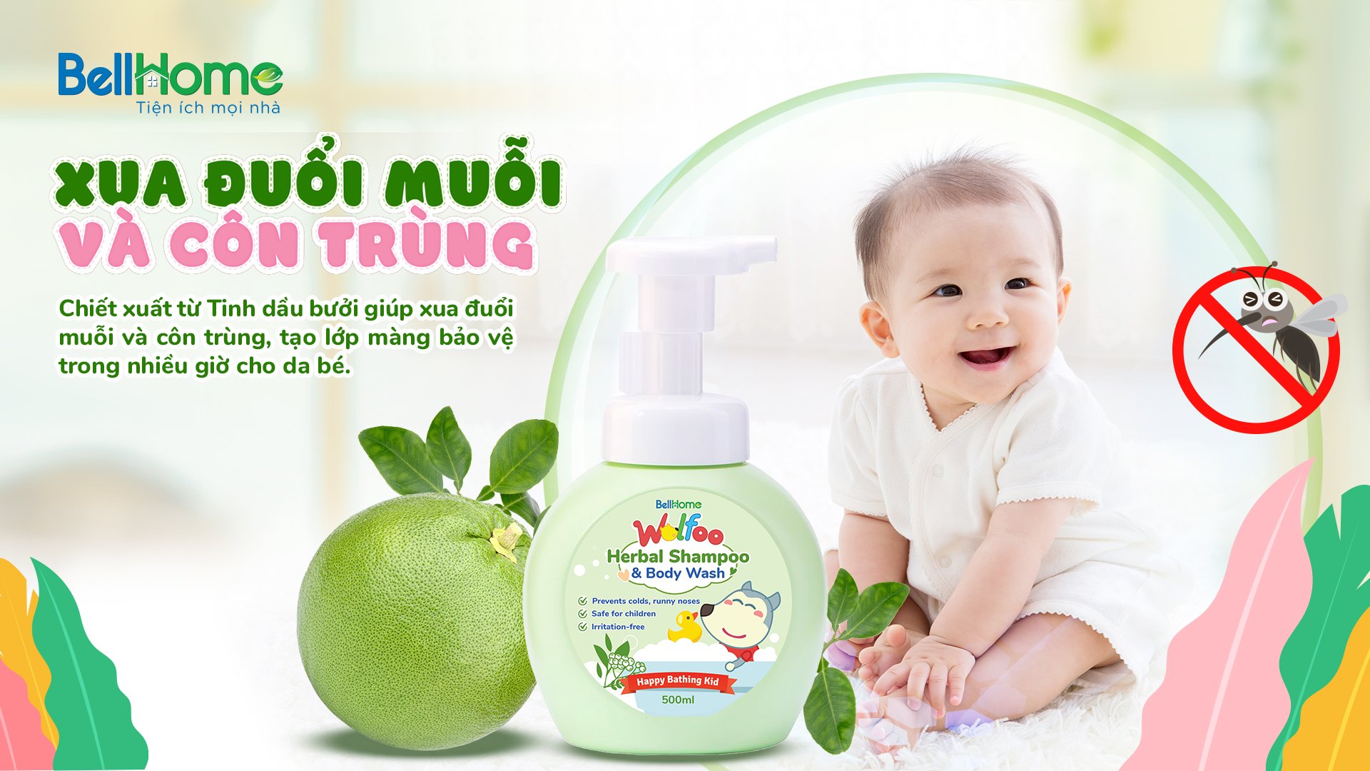 Tắm Gội Thảo Dược Wolfoo Baby 500ml