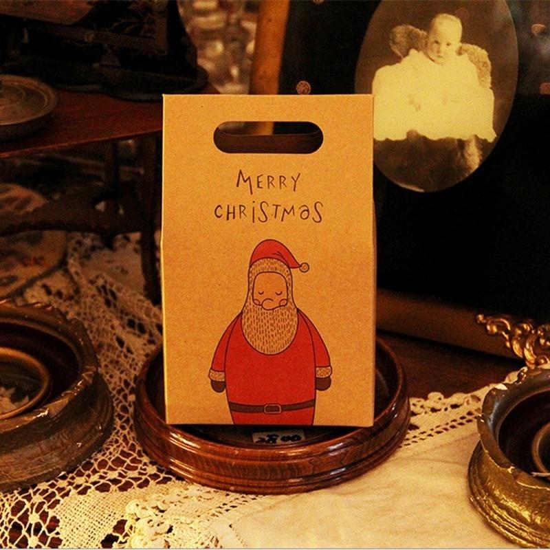 Túi giấy kraft đựng bánh kẹo in họa tiết Giáng sinh