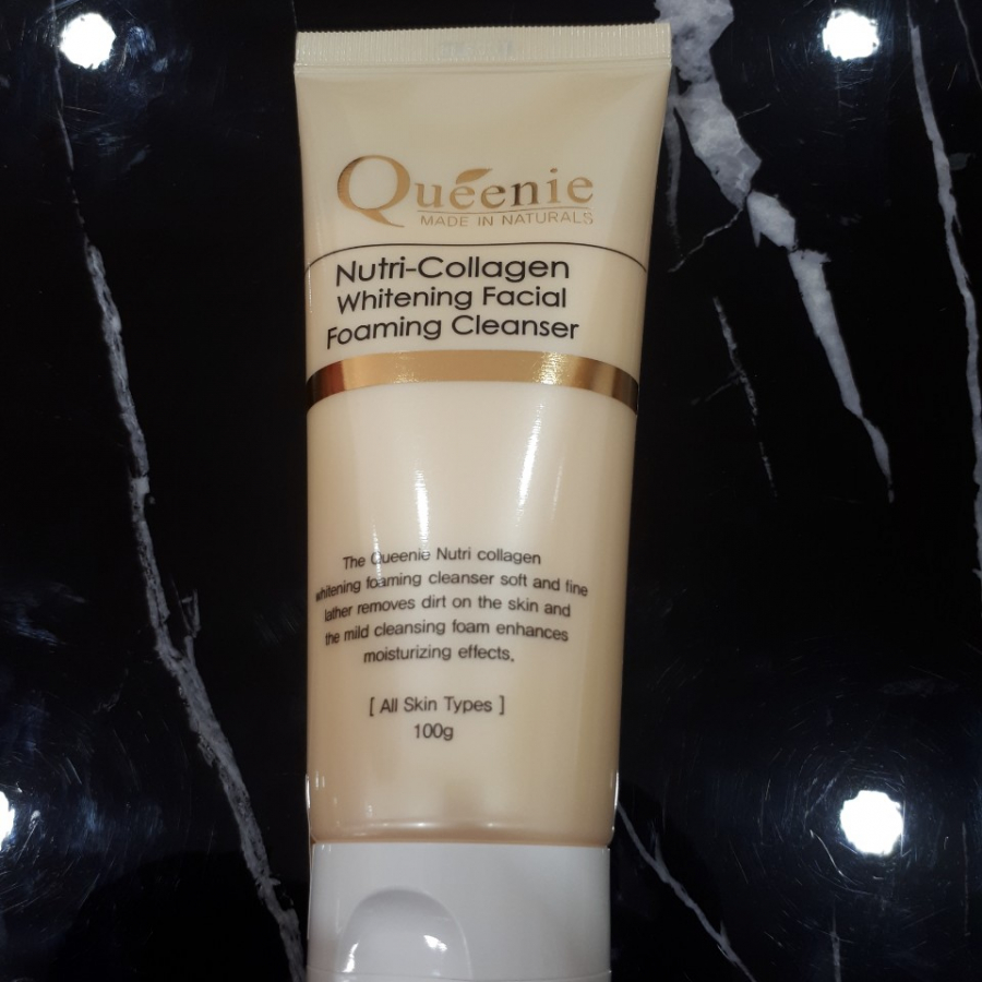 Sữa rửa mặt tạo bọt, trắng da, bổ sung Collagen Queenie