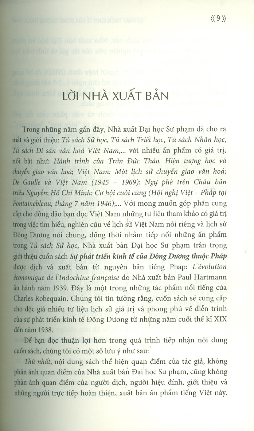 Sự phát triển kinh tế của Đông Dương thuộc Pháp (Bìa mềm) - Charles Robequain; Ninh Xuân Thao, Phạm Ngọc Hiệp, Trần Văn Kiên (dịch)