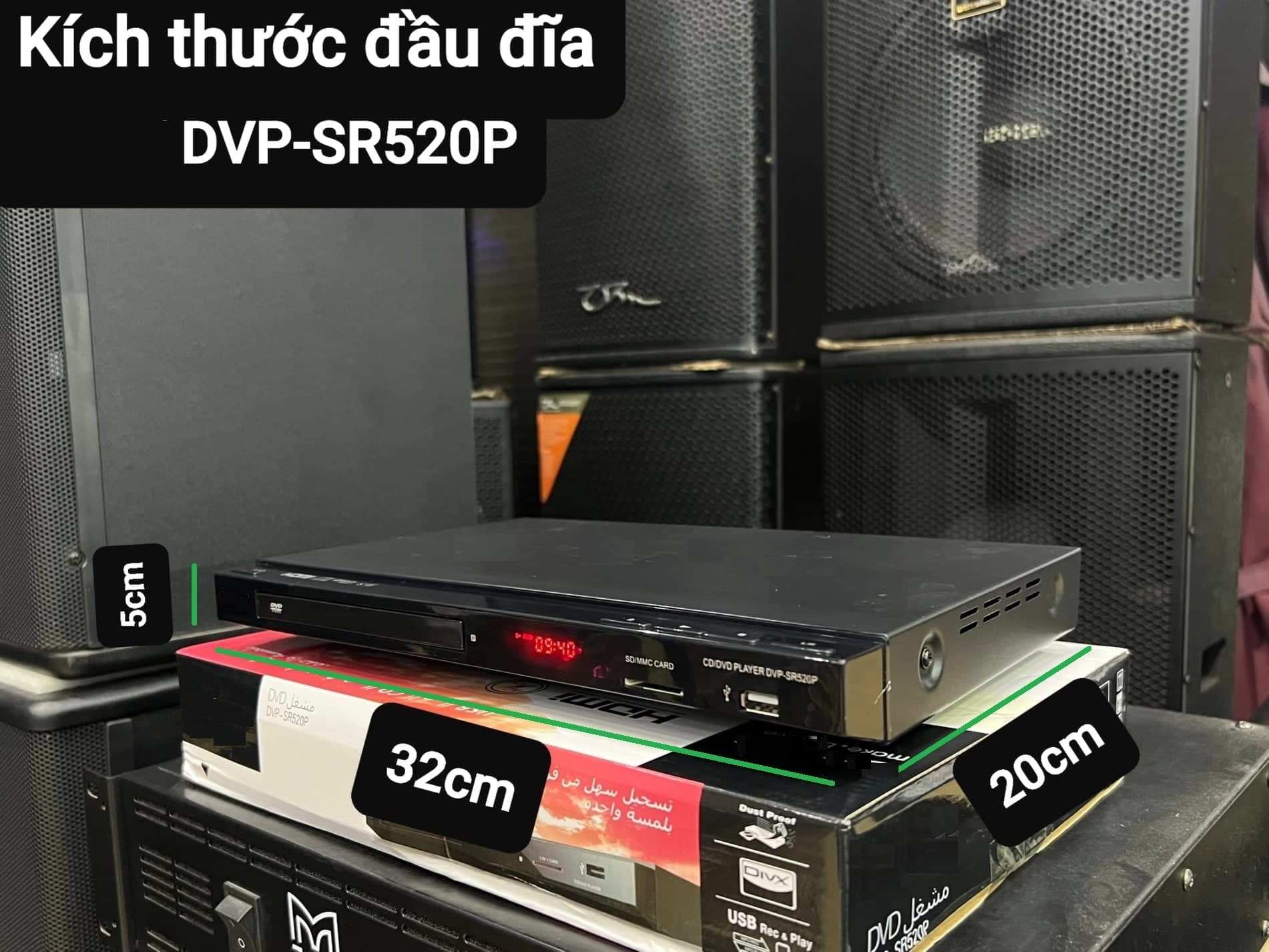 Đầu đĩa DVD DVP-SR520P: Hình ảnh sắc nét qua cổng HDMI, đọc nhiều định dạng đĩa, không kén đĩa