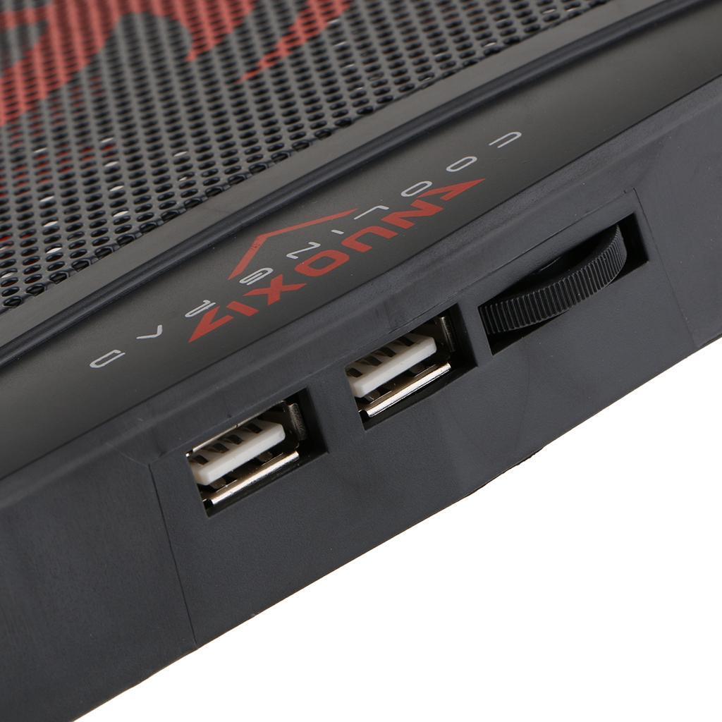 PC Dual USB Cooling Pad Laptops with 3 Quiet Fans for 17Inch Notebooks Black