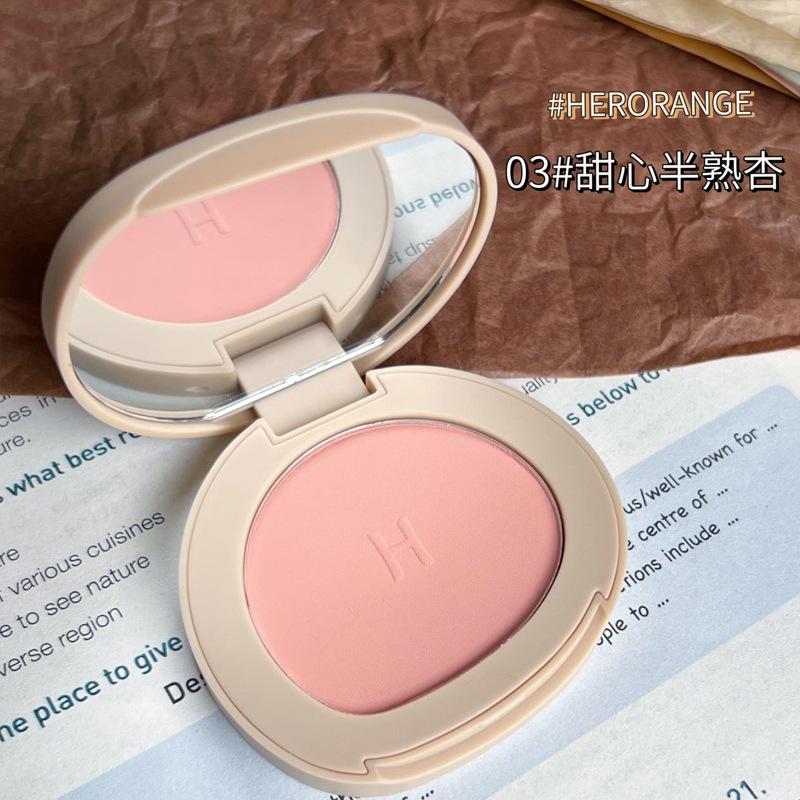 Phấn má hồng HERORANGE mềm mịn lâu trôi chống nước kèm gương soi - Hity Beauty