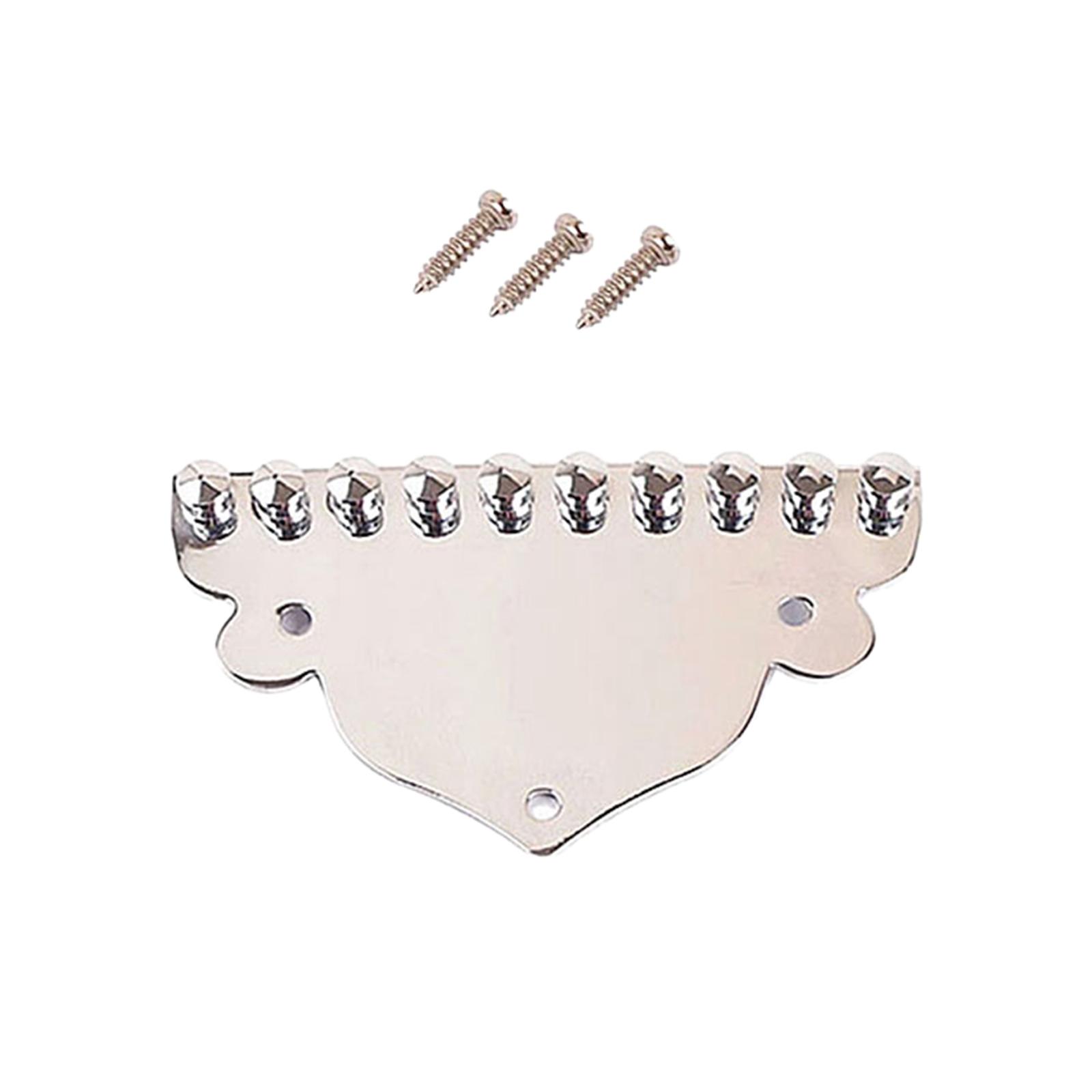 Chrome Mandolin Tailpiece for 10-String Mandolin Replacement Parts with Screws