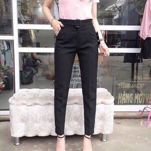 Quần baggy đai đen