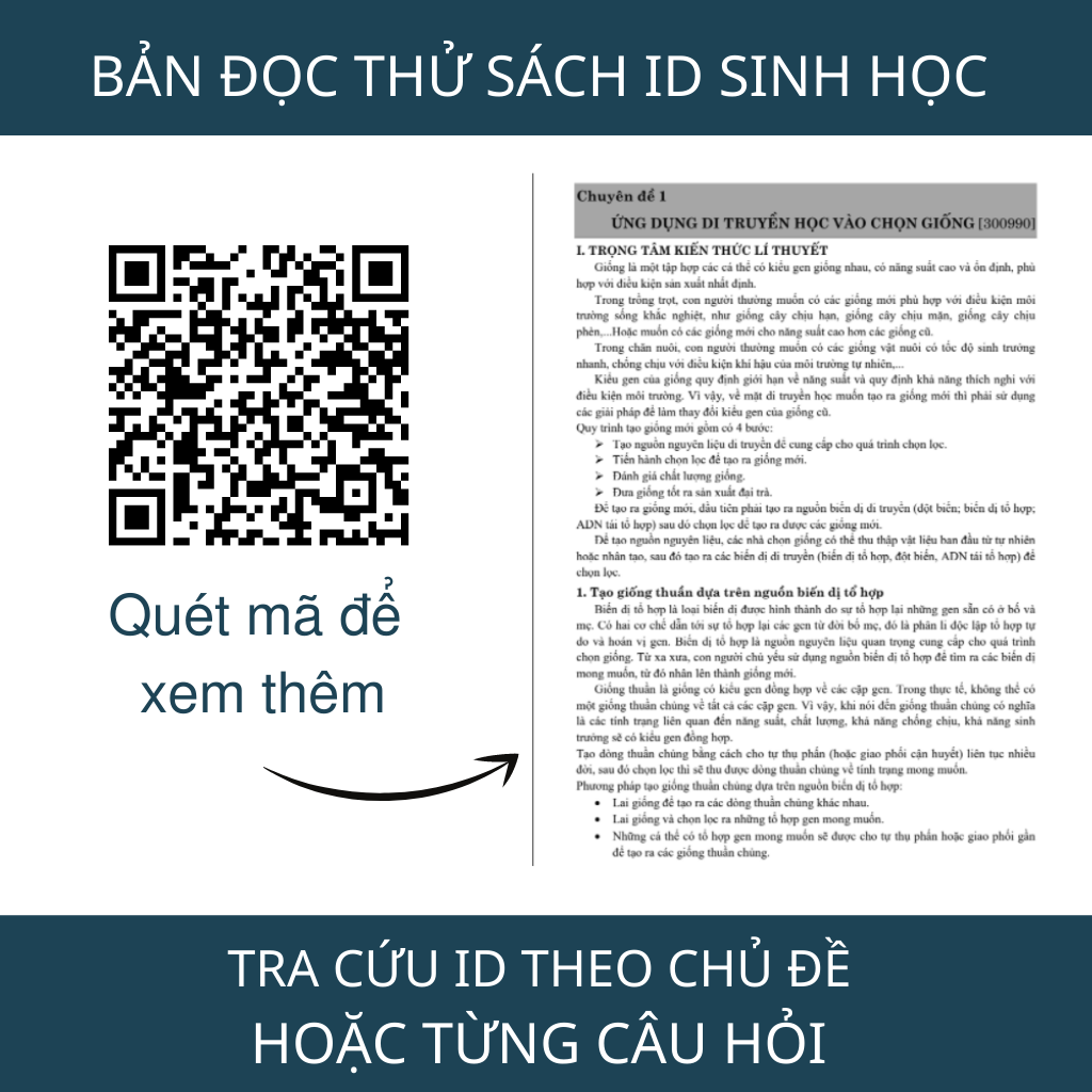 FULL bộ 03 Sách ID ôn thi THPT quốc gia môn sinh học thầy Phan Khắc Nghệ: Sách Tự học theo chủ đề ( Sách luyện thi đại học môn sinh học)