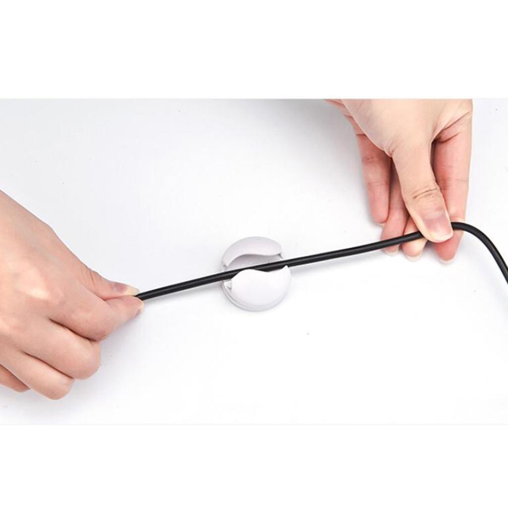 Cable Organizer Multipurpose Clips for Cables/Data Line/Mouse Wire White