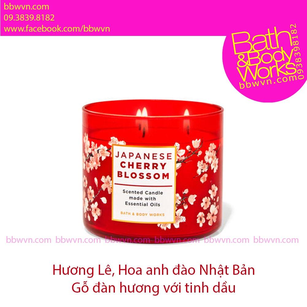 Nến thơm Bath and Body Works Japanese Cherry Blossom 3 bấc