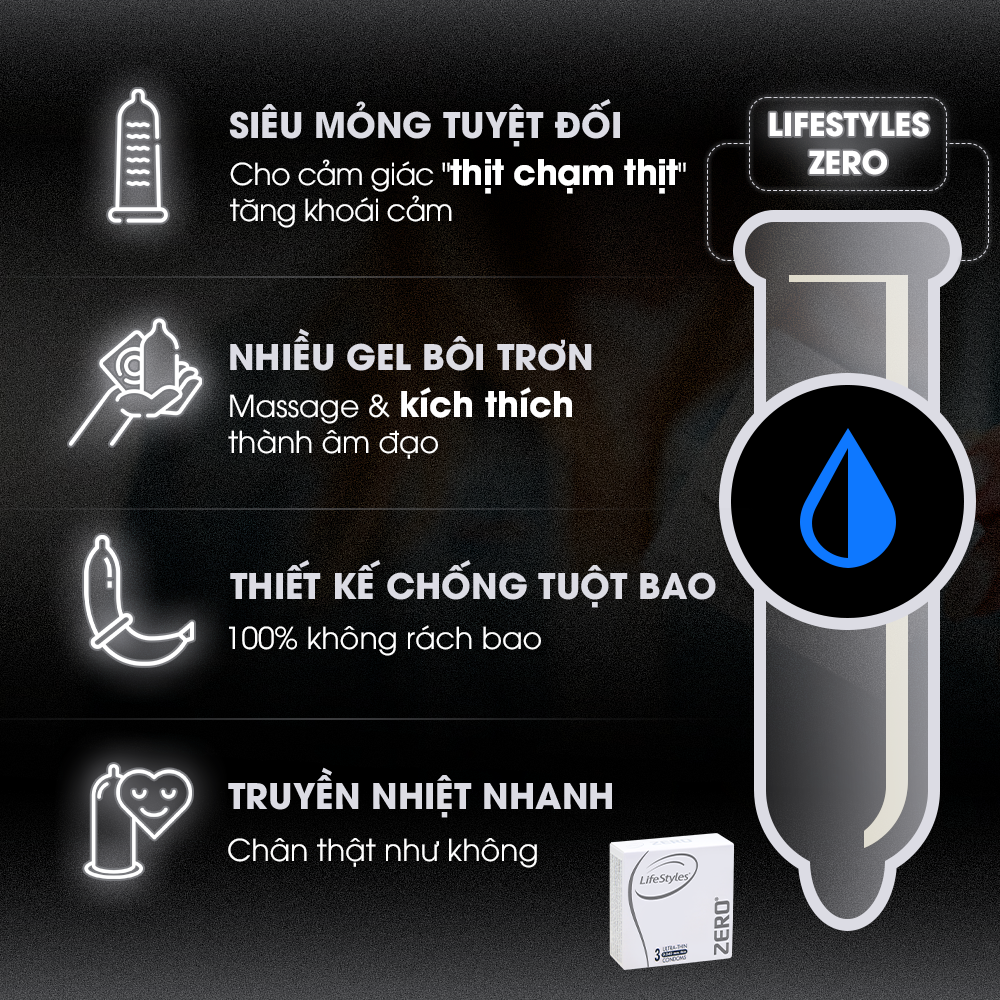 (Bộ sản phẩm dùng thử) Bao Cao Su Gân Gai, Kéo Dài Thời Gian, Siêu Mỏng, Siêu Mềm Nhiều Gel Lifestyles Cao Cấp