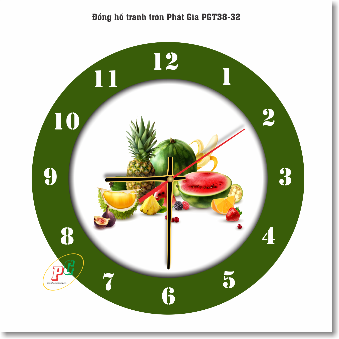 Đồng hồ treo tường, đồng hồ tranh treo tường, đồng hồ dạng tròn, đồng hồ độc lạ, đồng hồ treo phòng khách, phòng ngủ, nhà bếp, đồng hồ tranh quà tặng Phát Gia PGT38-32