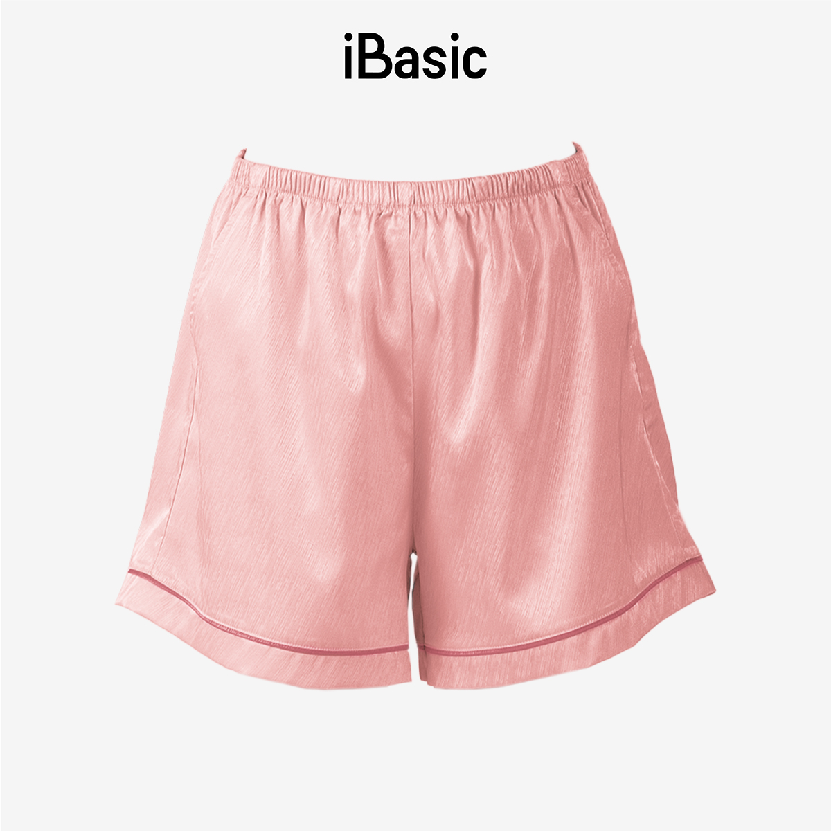 Đồ bộ mặc nhà nữ pyjama satin xước iBasic quần đùi áo tay lửng HOMW047