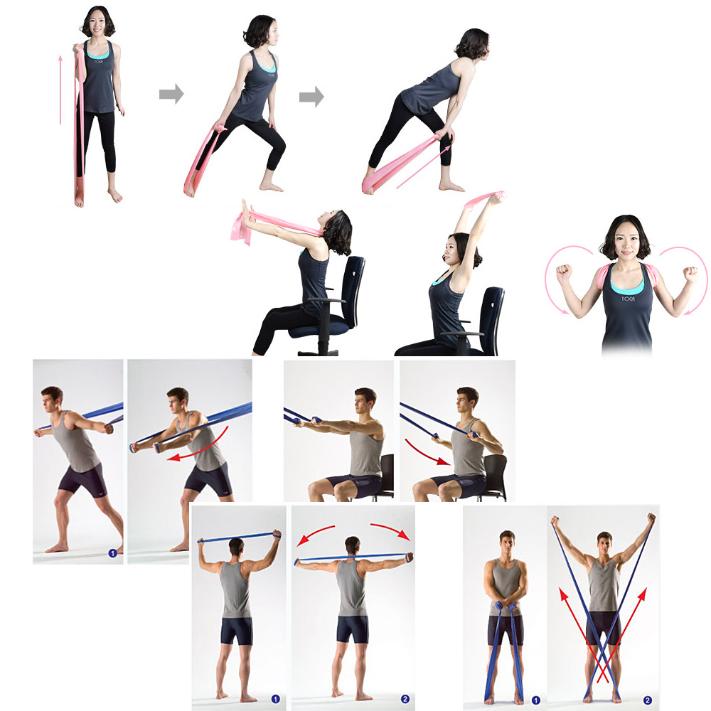 Băng Cản Yoga, Được Làm Bằng Mủ Cao Su Thiên Nhiên, Có Độ Đàn Hồi Và Độ Bền Cao,Hỗ Trợ Tập Nhiều Vùng Cơ