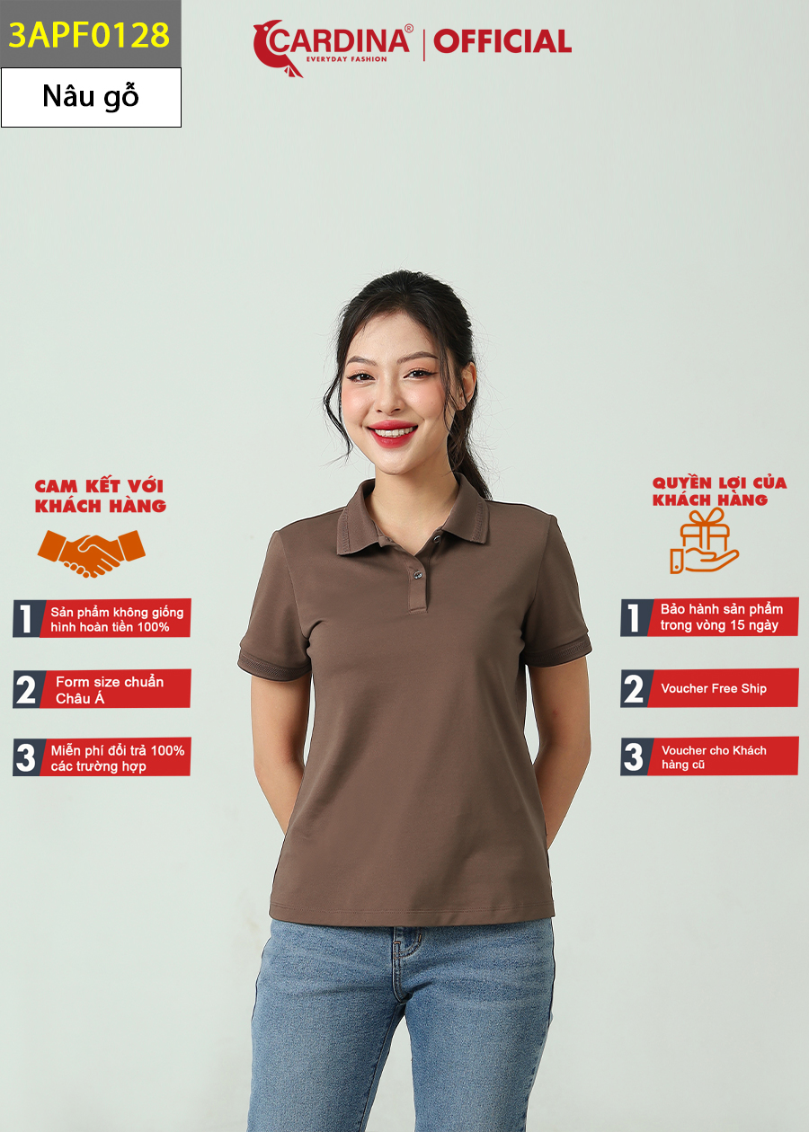 Áo Polo Nữ CARDINA Chất Cotton CVC Cao Cấp Áo Thun Cổ Bẻ Cộc Tay Mềm Mại Thoáng Mát 3APF01