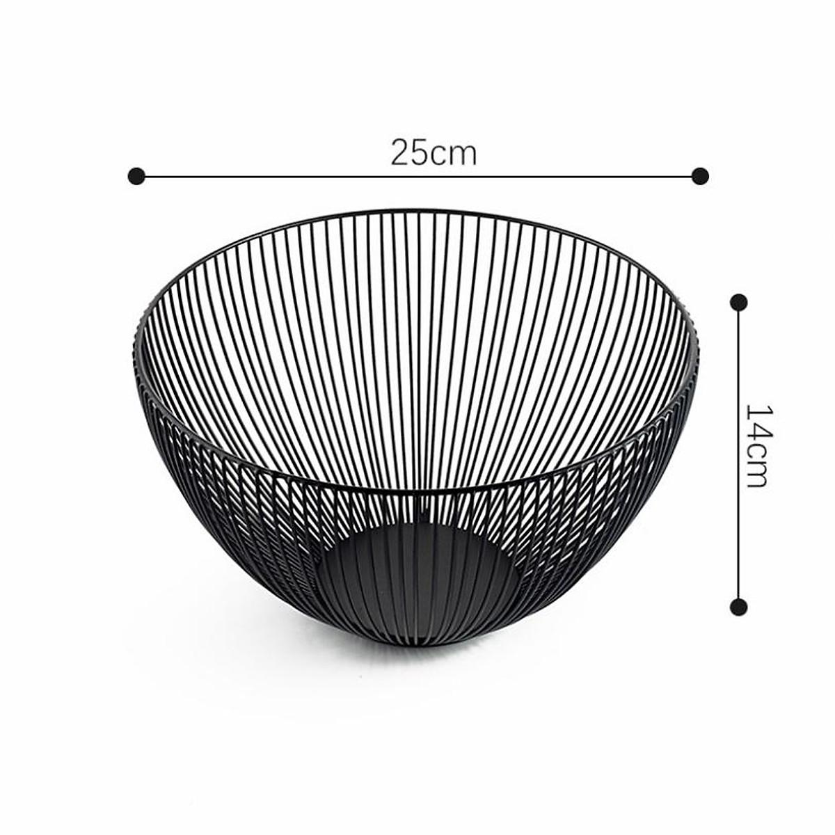 Rổ sắt tròn, rổ đựng trái cây, đựng đồ ăn nhẹ, rổ decor 25*14cm