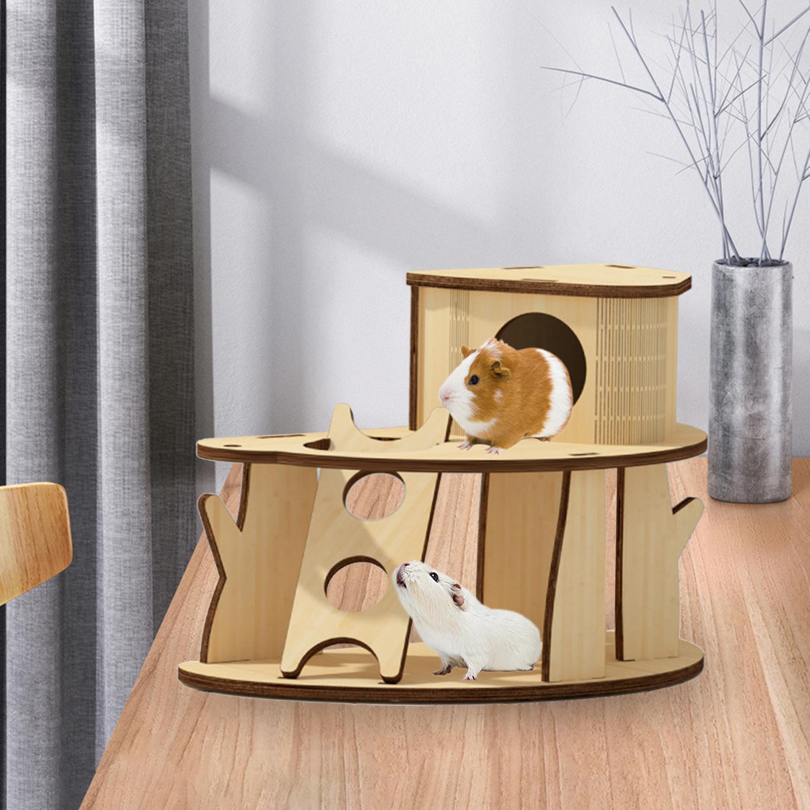 Hamster Hideout House Guinea Pig Hut Cage Accessories Mouse Hideaway for Pet
