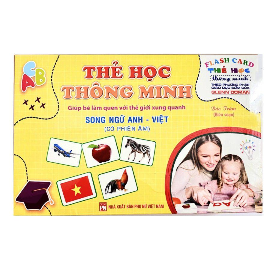 Bộ Thẻ Học Thông Minh loại to Flashcard 18 Chủ Đề song ngữ tiếng Anh cho bé từ 0-6 tuổi