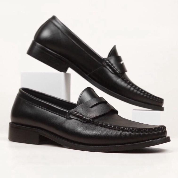 Giày Lười Nam DECEMBER Penny Loafer Black - LF01