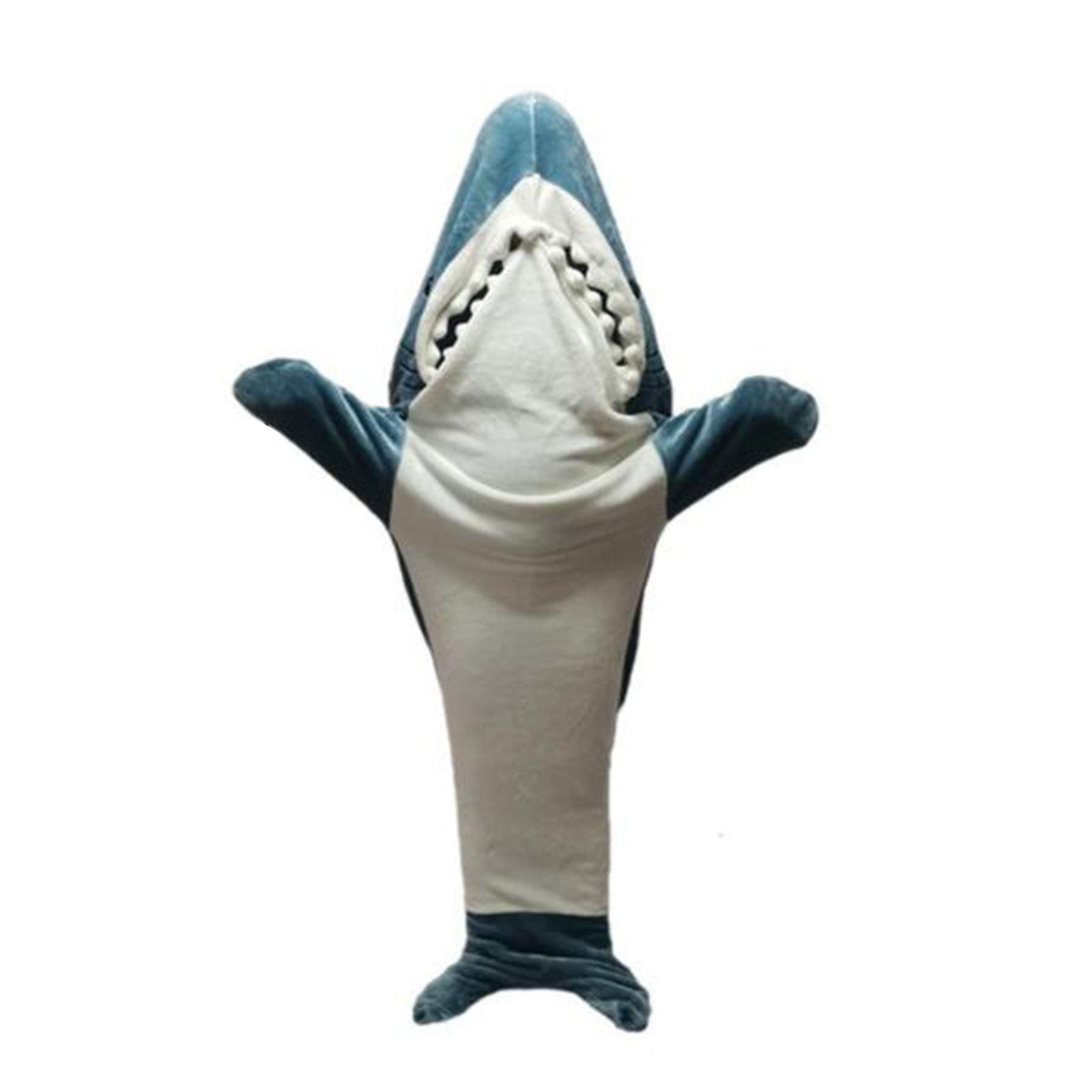 Shark Sleeping Bag Blanket Hooded Unisex Shark Cosplay Costumes Lightweight Funny Creative Soft Flannel Shark Costume Shark Blanket Wearable