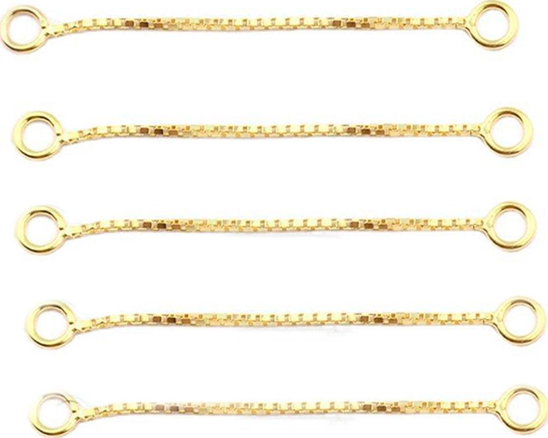 Combo 5 cái charm bạc chuỗi xích mạ vàng trang trí 2 - Ngọc Quý Gemstones
