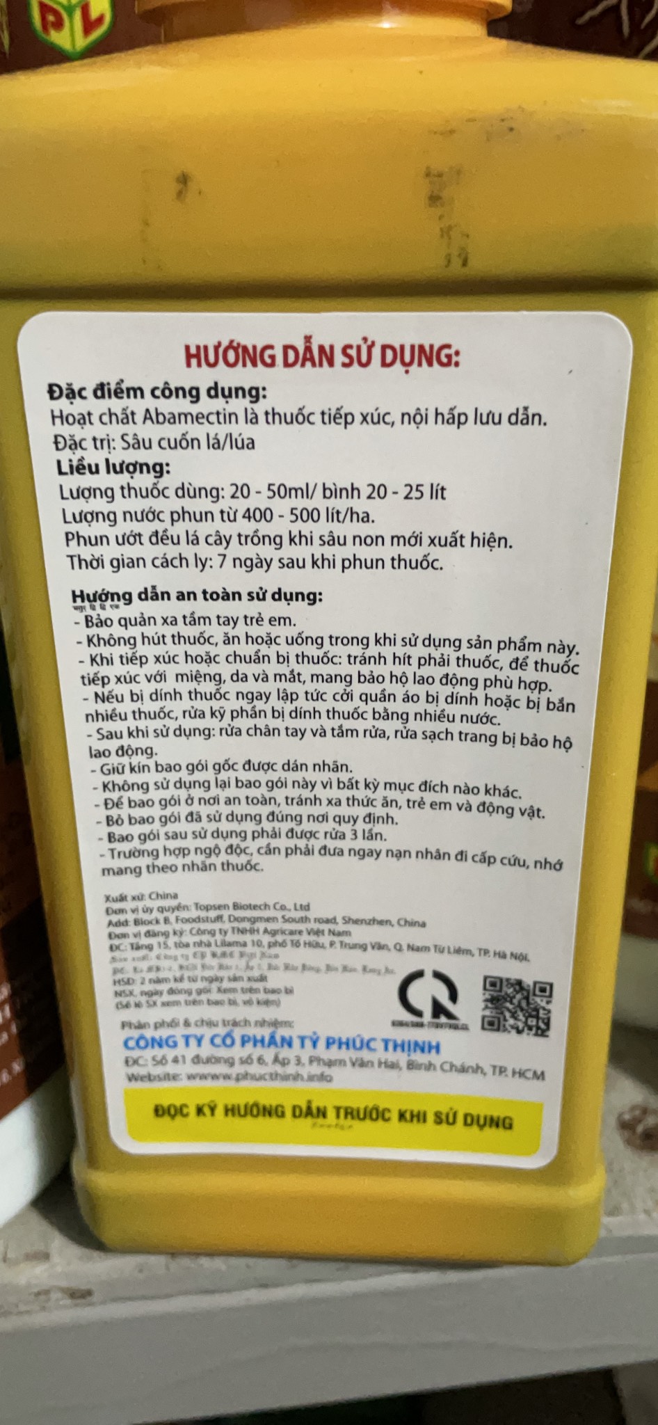 Sản phẩm Abamectin 3.6 EC Sinh Học nhện đỏ, sâu, bọ trĩ đặt biệt là Ốc bình 450ml