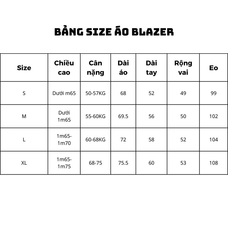 Áo khoác blazer nam nữ thời trang Menswear form rộng hàn quốc 2 khuy 3 màu cơ bản :đen,kem,ghi tối