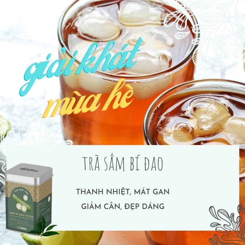 Trà Thảo Dược Sâm Bí Đao Hygie Tác Dụng Giải Khát, Thanh Nhiệt, Detox Cơ Thể, Giảm Mụn, Làm Đẹp Da, Mát Gan Giải Độc, Giảm Cân, Giảm Mỡ Bụng Hộp 250g