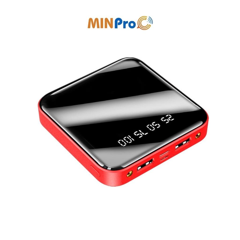 Pin sạc dự phòng 20000mAh mini, nhỏ gọn, tặng kèm dây cáp 3 đầu hình vuông - MINPRO