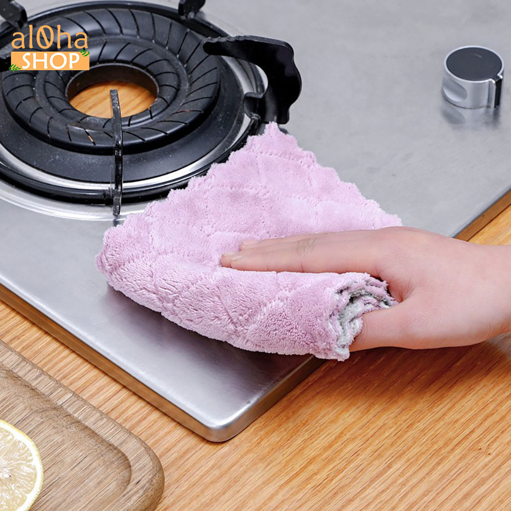 Giẻ lau bếp, bát đĩa, bàn ghế... - khăn lau đa năng siêu thấm giao màu ngẫu nhiên - al0ha Shop