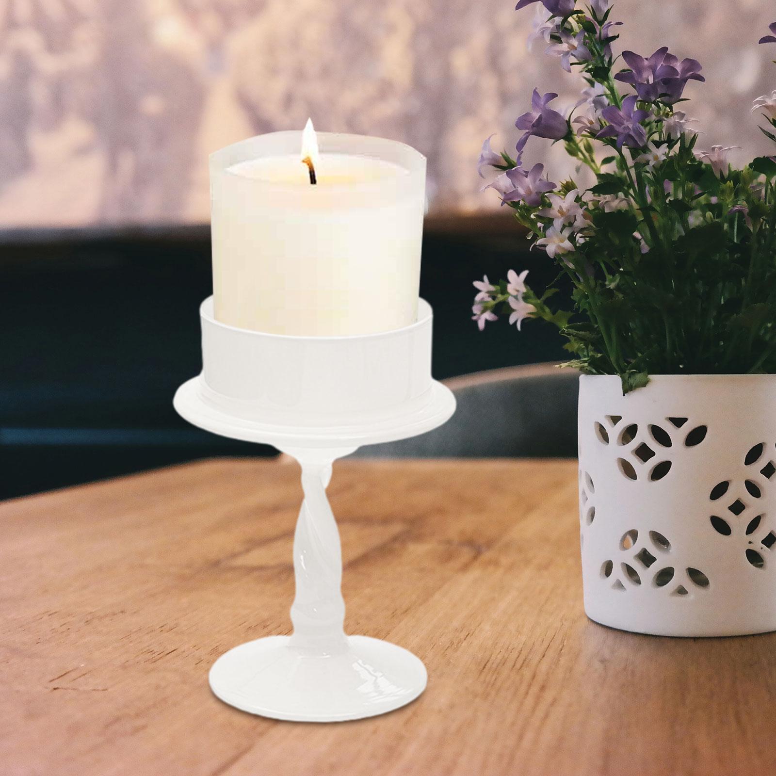 Glass Candlestick Holder, Pillar Candle Holder, Dining Table Centerpieces Tealight Stand Candle Stand, for Harvest Festival Party Decoration