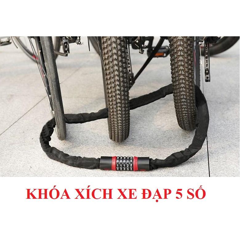 Khóa xích xe đạp bọc vải dù chống trộm