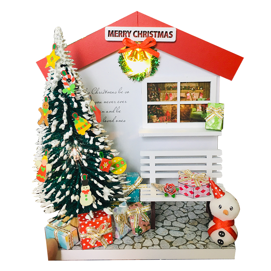 Mô Hình Gỗ DIY Noel Để Bàn - Cây Thông Giáng Sinh