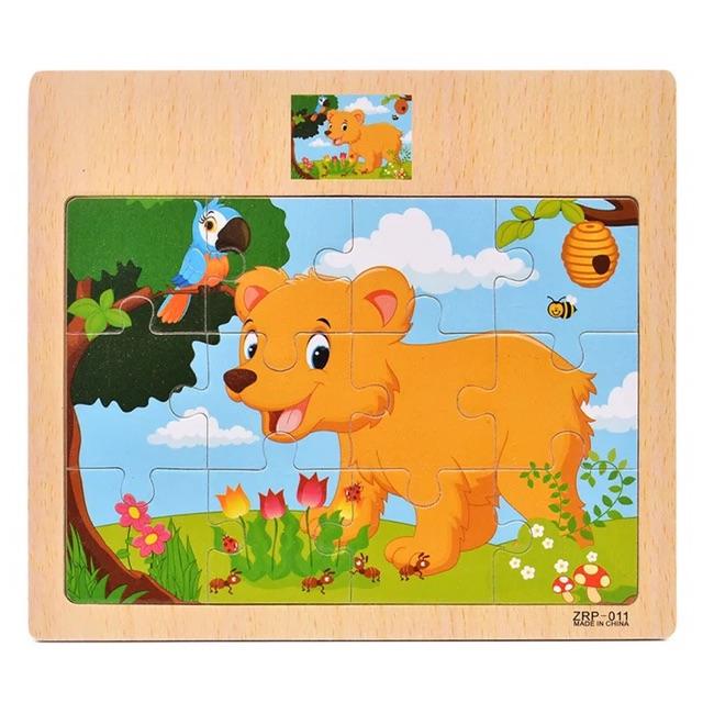 Đồ chơi xếp hình gỗ puzzle 12 miếng ghép Hàng Loại 1