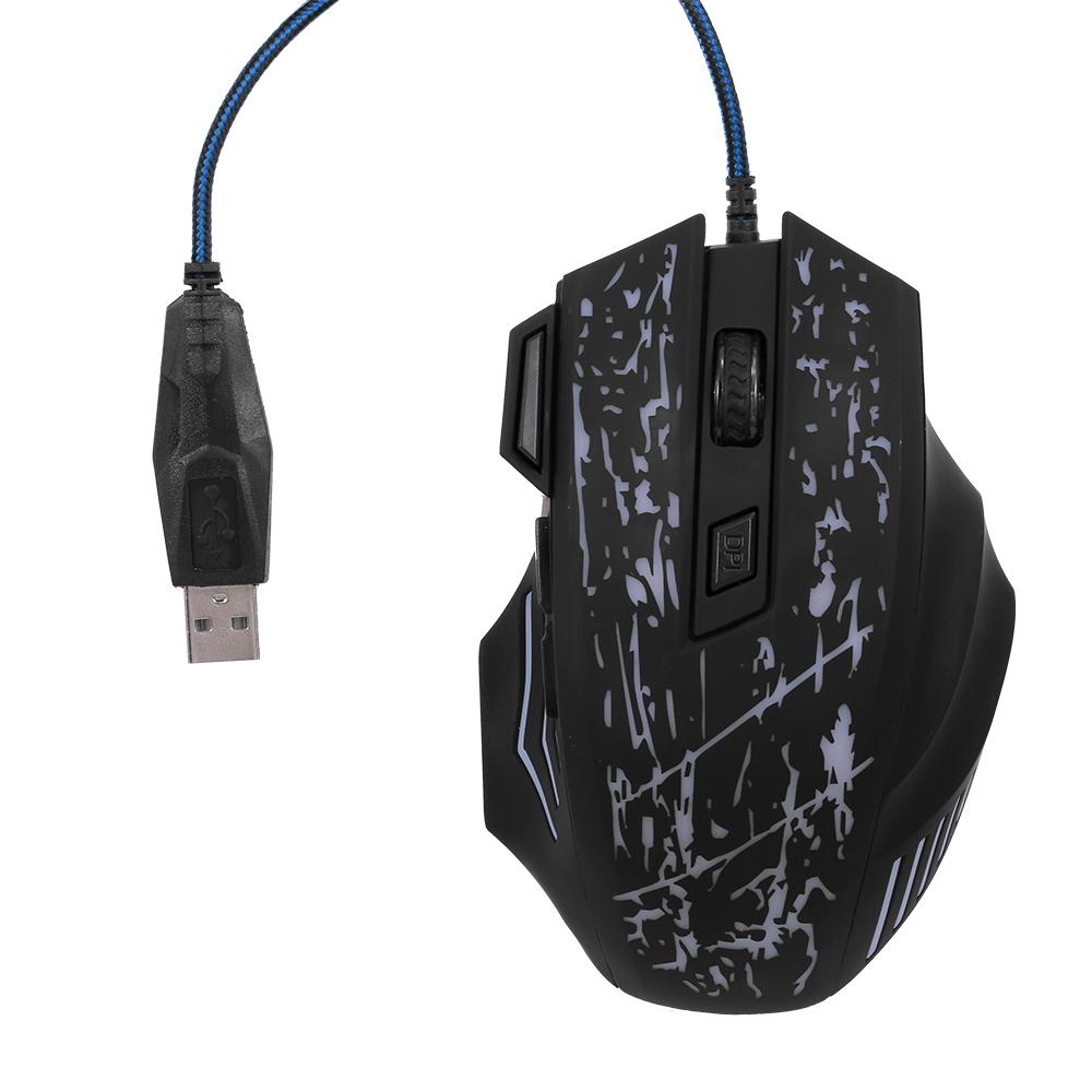 Chuột chơi game có dây chuyên nghiệp 5500DPI với 7 nút Ergonomic Grip Đèn RGB