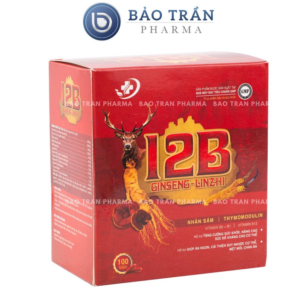 Viên uống vitamin 12B Vinaphar hỗ trợ tăng sức đề kháng, bồi bổ cơ thể bổ sung vitamin B12, nhân sâm, đông trùng hạ thảo (Hộp/100