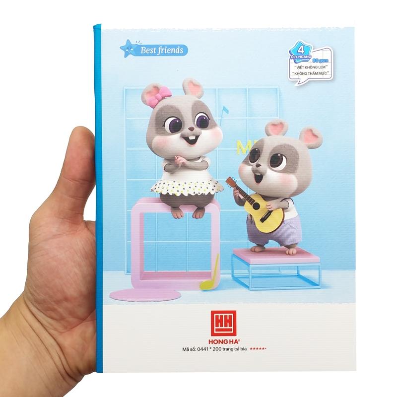 Vở Class Best Friend - 4 Ly Ngang 200 Trang 80gsm - Hồng Hà 0441 (Mẫu Màu Giao Ngẫu Nhiên)