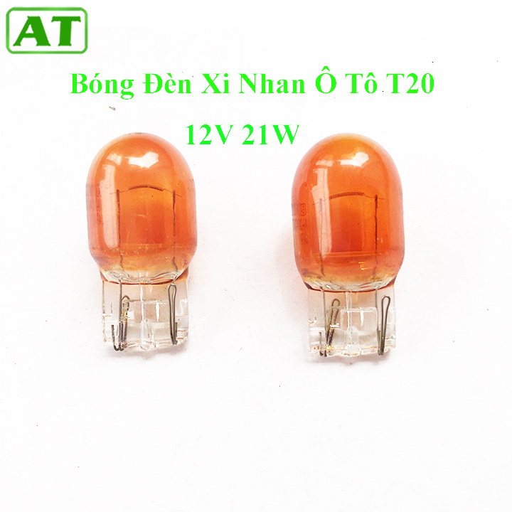 Combo 2 Bóng Đèn Xi Nhan Ô Tô T20 Đui Cắm 12V 21W Màu Vàng 1 tóc