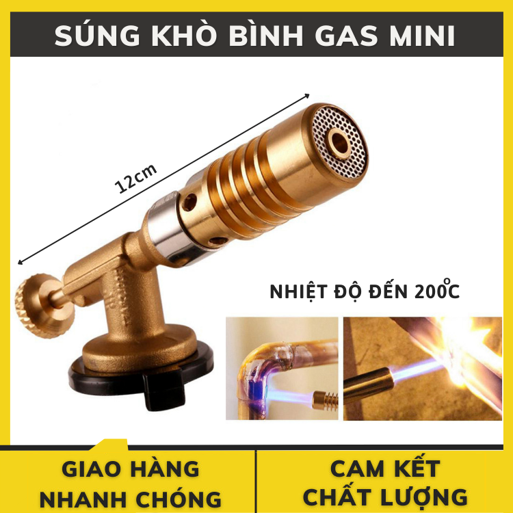 Đầu Khò Gas Mini Bằng Đồng, Chất Liệu Không Gỉ Và Chịu Được Nhiệt Tốt, Nhiệt Độ Từ 1-200 độ C - Đèn khò gas mini cầm tay